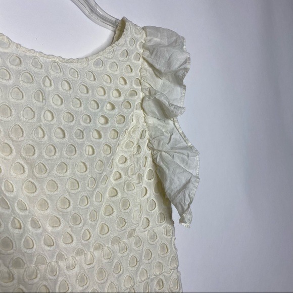 Pam & Gela Lou Flutter Sleeve Eyelet Dress 8 White - Picture 10 of 13